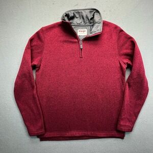 Wrangler Authentics Men's Red Heathered 1/4 Zip Pullover Sweatshirt Size S